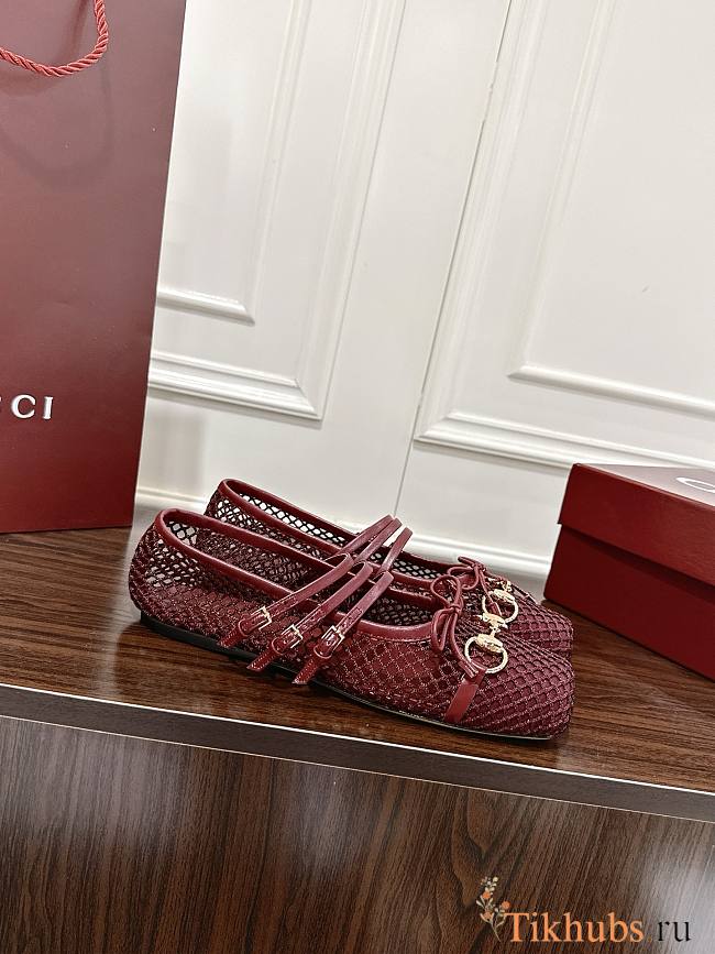 Gucci Women's Ballerina With Horsebit Red  - 1