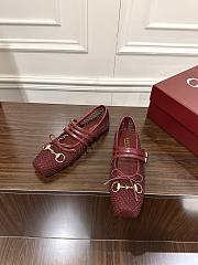 Gucci Women's Ballerina With Horsebit Red  - 2
