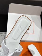 Hermes Oran Epsom White Slides - 5
