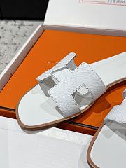 Hermes Oran Epsom White Slides - 4