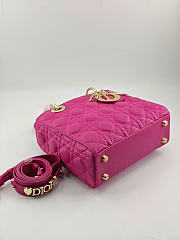 Dior Small Lady Bag Fuchsia 20cm - 4