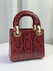 Dior Mini Lady Bag Red Python Leather 17cm - 6
