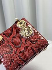 Dior Mini Lady Bag Red Python Leather 17cm - 5