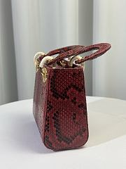 Dior Mini Lady Bag Red Python Leather 17cm - 3