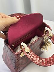 Dior Mini Lady Bag Red Python Leather 17cm - 2