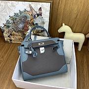 Hermes Kelly Bag Blue Grey 28cm - 3