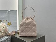 Dior Small Caro Bucket Bag Light Pink Lambskin 20x24x9cm - 3