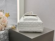 Dior Small Caro Bucket Bag White Lambskin 20x24x9cm - 5