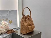 Dior Small Caro Bucket Bag Tan Lambskin 20x24x9cm - 2