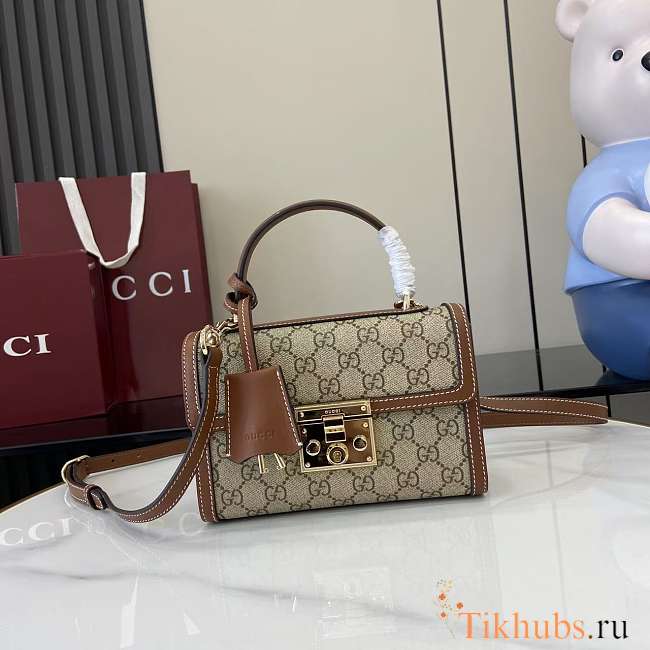 Gucci Small Padlock Top Handle Bag Brown 20x13.5x8cm - 1