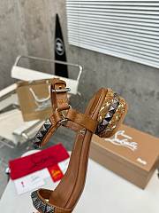 Christian Louboutin Pyrasand 30 mm Strappy Brown Sandals - 5