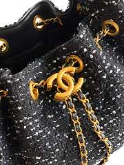 Chanel 25 Small Handbag Black Tweed 30x26x14cm - 2
