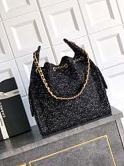 Chanel Medium 25C Hobo Bag Black Tweed 40x30x15cm - 2