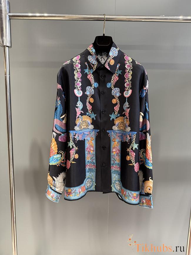 Versace Coral Theatre Silk Shirt - 1