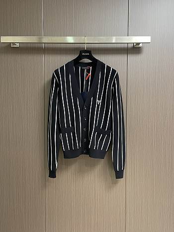 Prada Wool-Blend Stripe Cardigan
