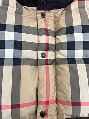 Burberry Bbr Brown Tartan Collar Cotton Jacket Coat - 2