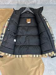 Burberry Bbr Brown Tartan Collar Cotton Jacket Coat - 3