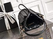 Chanel Small Bucket Bag Lambskin Black 18x16.5x16.5cm - 5