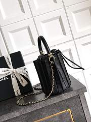 Chanel Small Bucket Bag Lambskin Black 18x16.5x16.5cm - 4