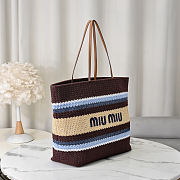 Miu Miu Raffia-effect Woven Tote Bag 40x34x16cm - 4