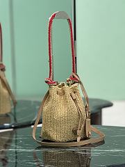 Prada Crochet Mini Bucket Bag Natural 19.5x15.5x10cm - 5
