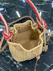 Prada Crochet Mini Bucket Bag Natural 19.5x15.5x10cm - 3