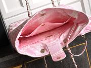 Chanel Shopping Bag Denim Light Pink White 37x28.5x13cm - 5