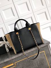 Chanel Deauville Tote Bag With Crochet Black 38cm - 5