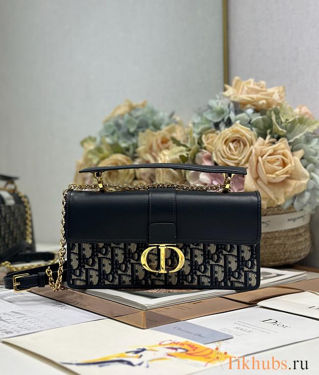 Dior 30 Montaigne Top Handle Bag Blue 25x13x4.5cm - 1