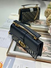 Dior 30 Montaigne Top Handle Bag Blue 25x13x4.5cm - 5