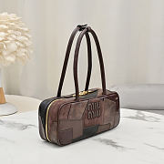 Miu Miu Beau Leather Patchwork Dark Brown Bag 27x12x8cm - 5