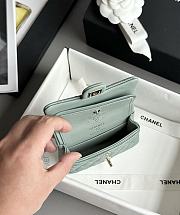 Chanel Flap Bag Mini with Hook Lambskin Gold Light Green 12.5x8x5cm - 2