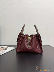 Chanel 25 Small Handbag Red Wine Calfskin Gold 30x26x14cm - 2