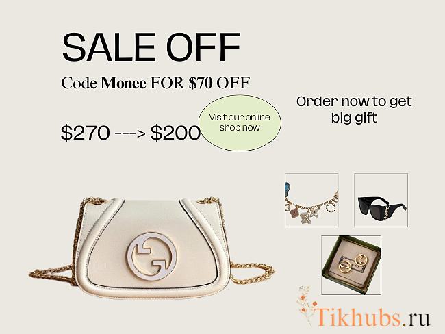 Gucci Blondie Mini Shoulder Bag White 21.5x11x8cm - 1