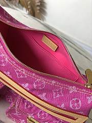Louis Vuitton LV Monogram Denim Buggy PM Bag Pink 30x22x13cm - 5