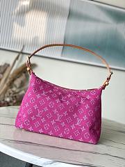 Louis Vuitton LV Monogram Denim Buggy PM Bag Pink 30x22x13cm - 4