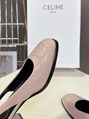 Celine Lily Perforated Triomphe Slingback Patent Pink 6.5cm - 5