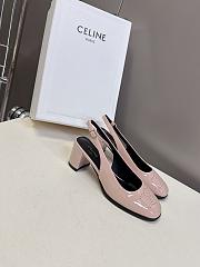 Celine Lily Perforated Triomphe Slingback Patent Pink 6.5cm - 4