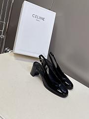 Celine Lily Perforated Triomphe Slingback Patent Black 6.5cm - 5