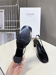 Celine Lily Perforated Triomphe Slingback Patent Black 6.5cm - 4