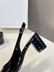 Celine Lily Perforated Triomphe Slingback Patent Black 6.5cm - 3