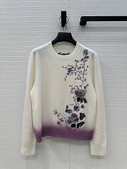 Dior Embroidered Sweater White - 1