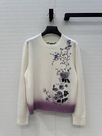 Dior Embroidered Sweater White