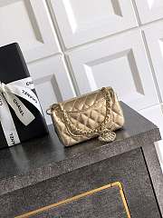 Chanel Flap Bag Mini with Hook Lambskin Gold 12.5x8x5cm - 4