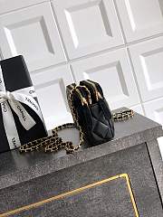 Chanel Zipper Phone Wallet with Chain Suede Black 18x10x3cm - 4