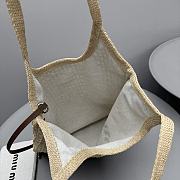 Miu Miu Ivy Raffia-effect Linen Bag 40x35cm - 3