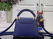 Louis Vuitton LV Mini Capucines Blue Ostrich 21x14x8cm - 4