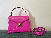 Valentino Garavani One Stud Flap Leather Pink Handbag 24x18x10cm - 1