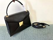 Valentino Garavani One Stud Flap Leather Black Handbag 24x18x10cm - 5