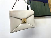 Valentino Garavani One Stud Flap Leather White Handbag 24x18x10cm - 5